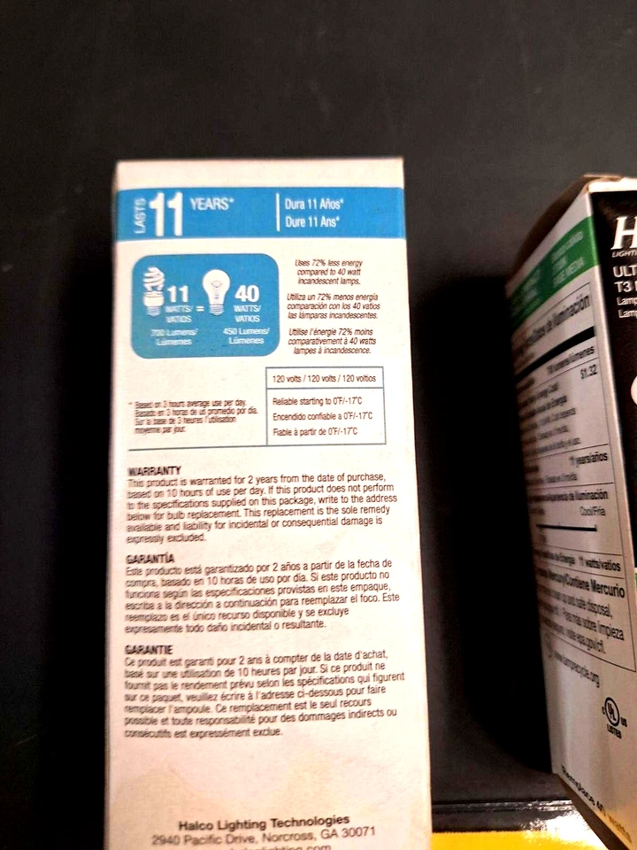 ProLume CFL11/27-PRO HALCO 109240 11W T3 120V 2700K E26 CFL 2 BULBS 40W REPLACE - Image 4 of 4