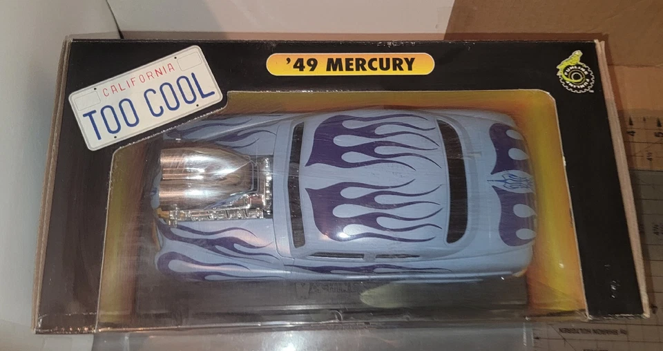 49 Mercury in Blue with Flames, Muscle Machine. Nice Box 1:18 scale - Image 2 of 3