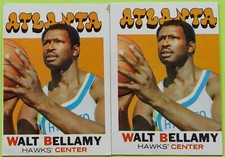 2-Card Lot 1972 Topps #116 Walt Bellamy Basketball Cards