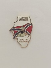 Vintage Illinois Jaycees South Region Lapel Push Back Pin.