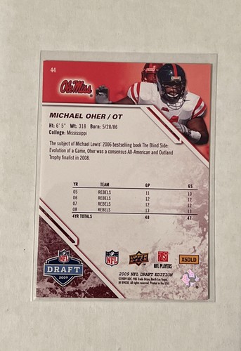 2009 Upper Deck Draft Edition Burgandy Michael Oher RC #44 The Blindside SP /75 - Picture 2 of 2