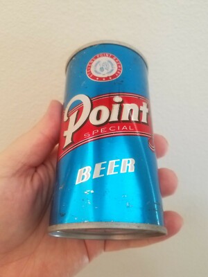 VINTAGE Point Pull Top Beer Can Steel Empty Can E56