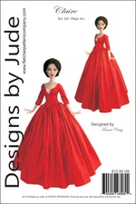 Outlander Claire Dress Doll Clothes Sewing Pattern for 16" Deja Vu Dolls Tonner