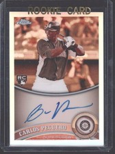 2011 TOPPS CHROME CARLOS PEGUERO MARINERS AUTO ROOKIE CARD SERIAL #ED 6/99