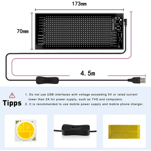 Flexibles LED Autoschild Display Matrix Pixel Panel Schaufenster Geschäftsschild 5V*/ - Bild 4 von 12