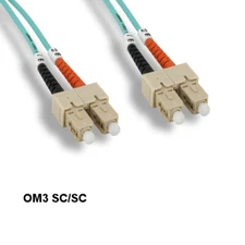 KNTK 3ft OM3 SC/SC 10Gb Multi-Mode Fiber Cable 50/125 Aqua Duplex OFNR Ethernet