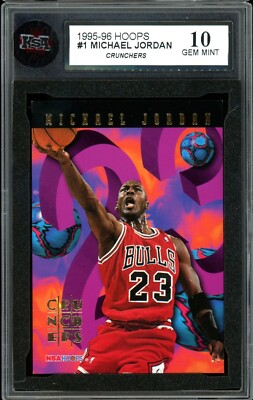 【695】NIKE AIR JORDAN バスケットボール シリアルナンバー 1995-96 Hoops Number Crunchers #1 Michael Jordan KSA 10 GEM-MINT