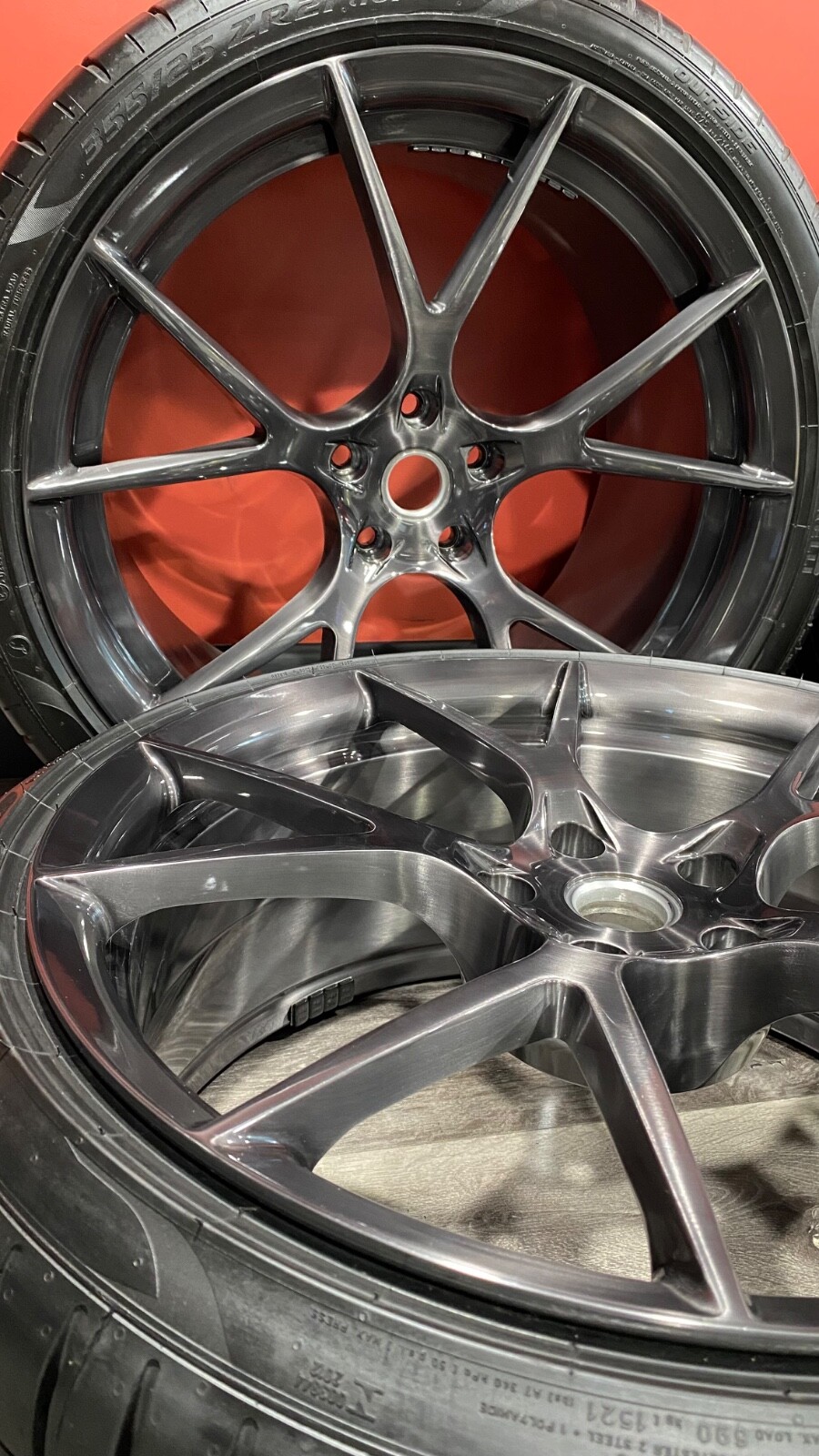20/21" CUSTOM FULLY FORGED BRUSHED WHEELS & TIRES FOR FERRARI 458 COUPE & SPIDER