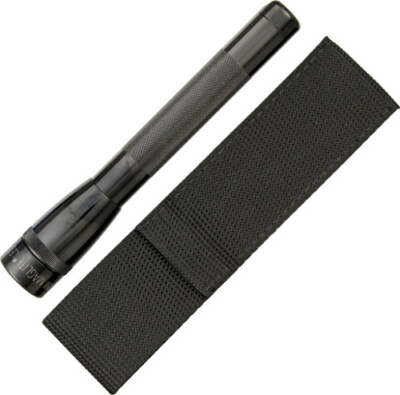 Mag-Lite Mini Pro LED Flashlight 6 1/2'' overall. Textured black anodized aluminu