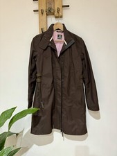 Merrell Longline Brown Full Zip Rain Trench Lightweight Parka Coat Size Small