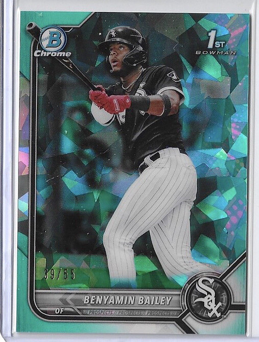 2022 Bowman Sapphire BENYAMIN BAILEY 1st AQUA Parallel # /55 RC Rookie White Sox