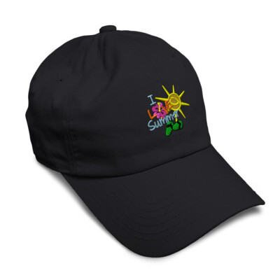 Soft Women Baseball Cap I Love Summer Sun Flipflops Embroidery Dad Hats for Men