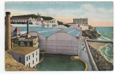 1910 Postcard of Exterior of Sutro Baths & Cliff House San Francisco CA