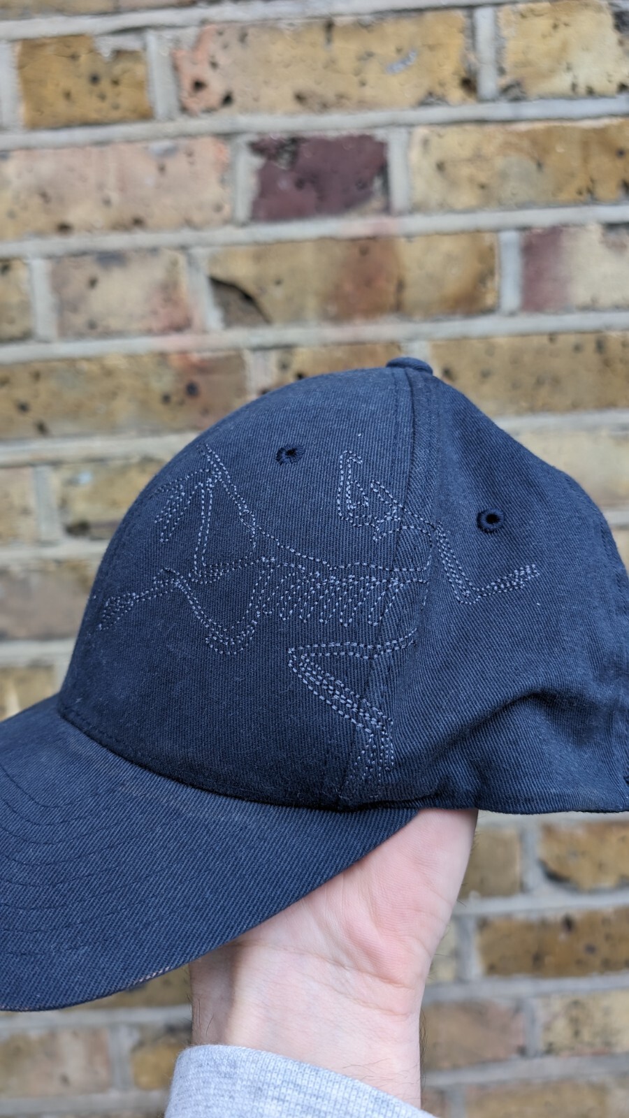 Cappello Arc'teryx Flex fit piccolo medio grande logo evoluzione in azione raro 2016