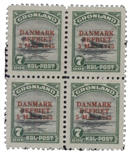 Goma ORIGINAL bloques de sellos Groenlandia