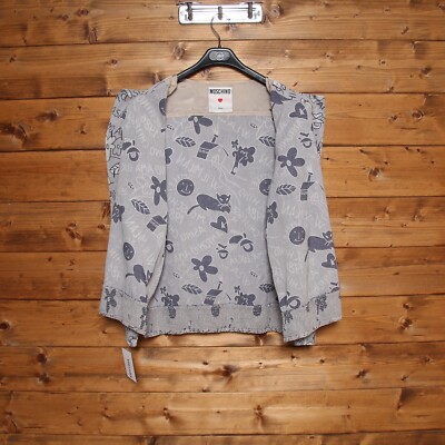 Veste Moschino Vintage Femme - Taille 44, Gris, Coton, Occasion Très Bon état