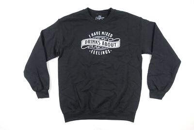 KID DANGEROUS MIXED DRINKING HUMOR FUNNY VINTAGE MEDIUM BLACK SWEATSHIRT SWEATER