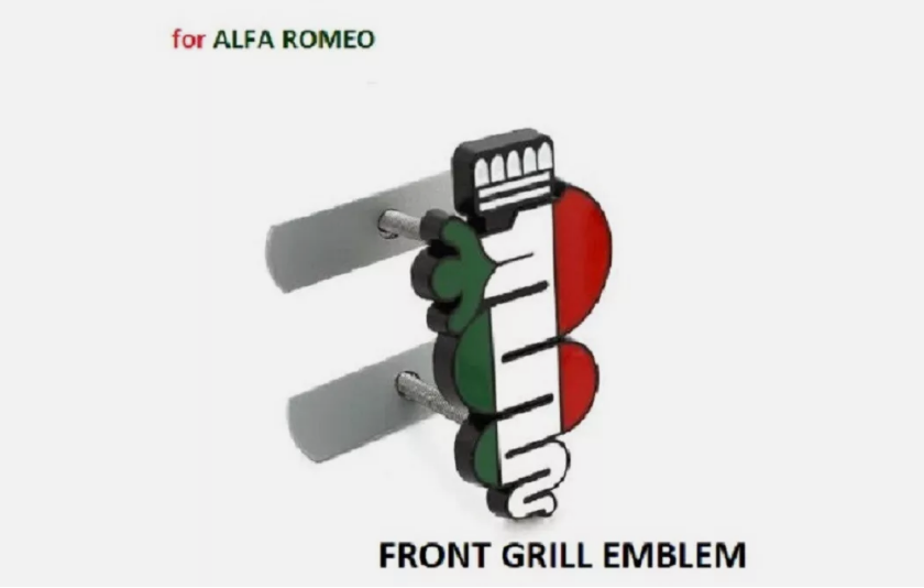 For Alfa Romeo Front Grill Badge Hood Emblem Bonnet Decal Logo Italian Flag new