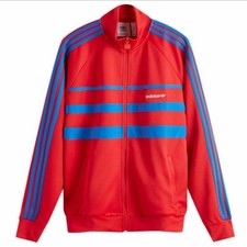 New Adidas Originals The First Track Top Jacket Mens Medium Red Blue