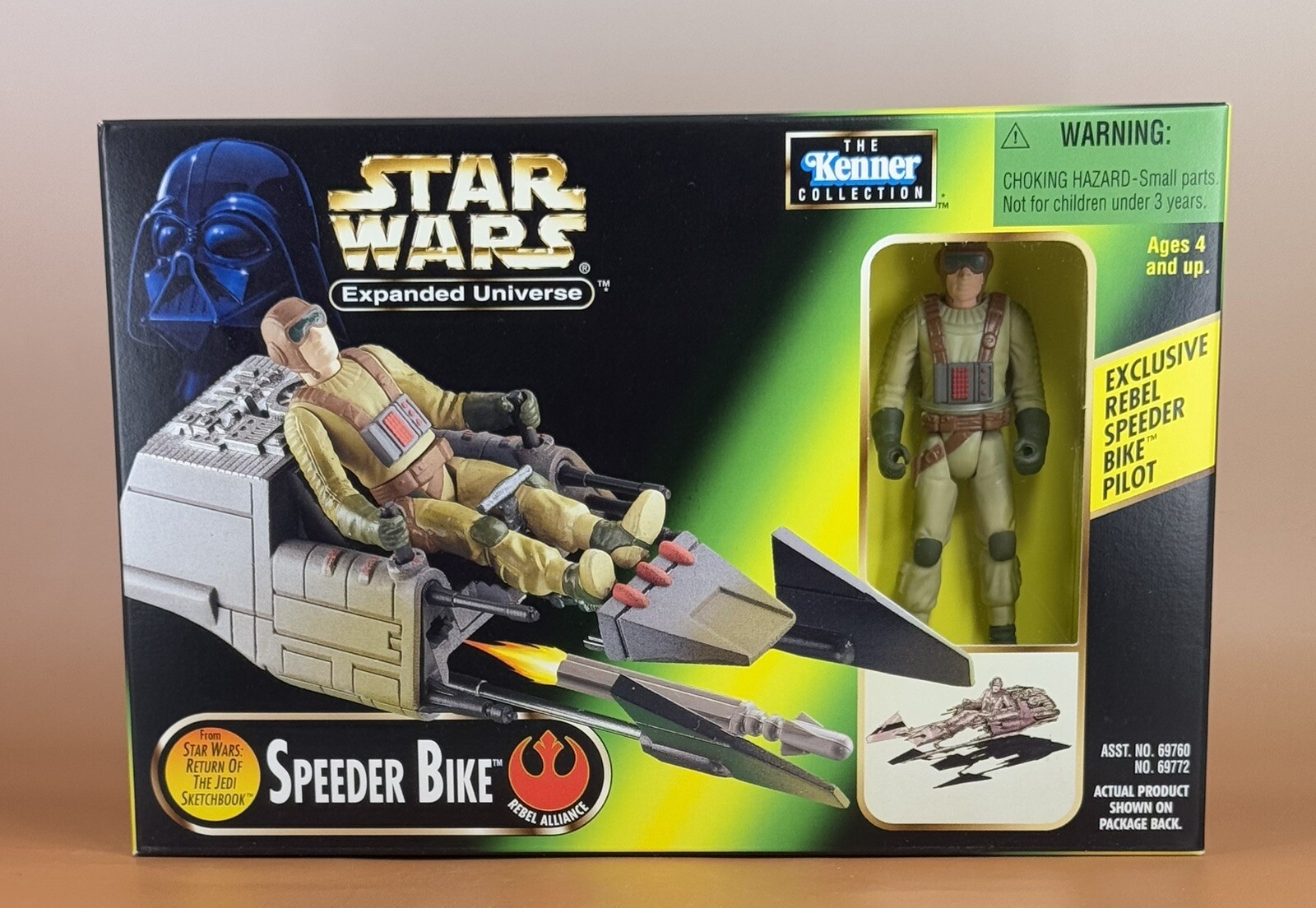 Star Wars Expanded Universe SPEEDER BIKE w/REBEL BIKE PILOT 1997 MIB+