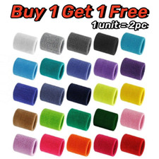 Wrist Sweatbands Sports Wristband Cotton Sweat Band for Men and Women 2pcs