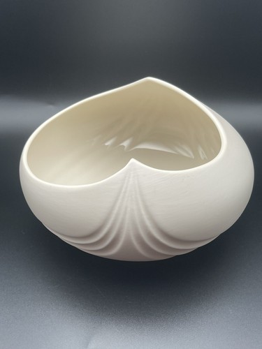 Vintage Art Deco Centerpiece Bowl Vase Lenox Matte White Glazed Interior USA - Picture 11 of 17