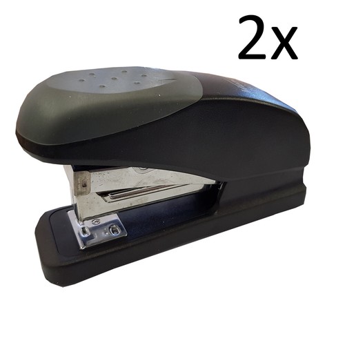 2 x BLACK QUALITY STAPLER office stationary paper home staples - 第 1/1 張圖片
