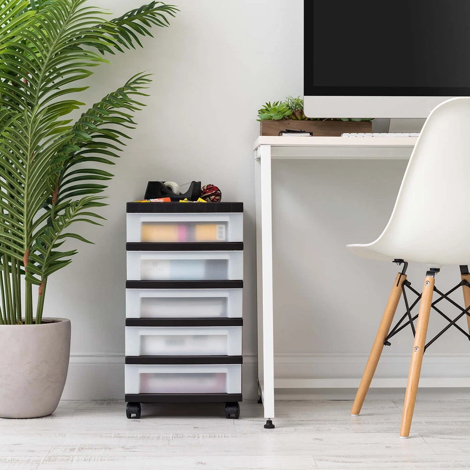 IRIS США, 5-ящик пластиковая тележка для хранения с органайзером верх и колеса, для взрослых - Изображение 2 из 4