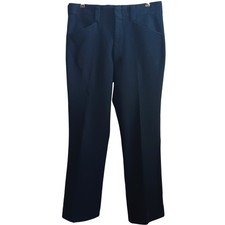 33x29 Vintage 70's Pants Farah Mens Black Textured Herringbone Dress Steel Zip