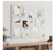 Large Cork Bulletin Board for Wall 48  x36  12 Pack Grey Felt Pin Board