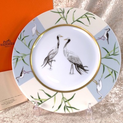 Hermes Paris Dessertteller Les Matins De l'Etang Porzellan Geschirr mit Box