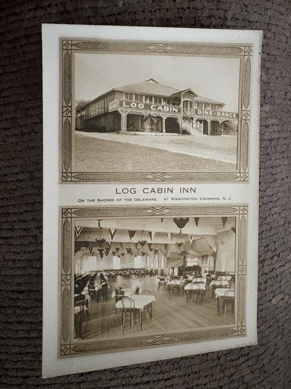 NJ Washington Crossing RPPC Real Photo Log Cabin Inn Mercer County Postcard