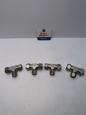 Lot of 4 Swagelok SS-1210-3-12-8 3/4” x 3/4” x 1/2” SS Union Tee