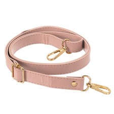 51 Inch Adjustable Leather Purse Strap with Gold Hardware, Pink