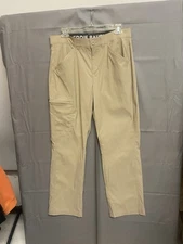 Eddie Bauer Water-Repellent Rainier Tech Pant Mens Size 32X29 Khaki Golf Hiking