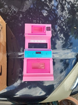 Vintage 1994 Mattel Barbie So Much To Do Microwave Oven Stove Kitchen Set 