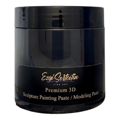 3D Sculpture Painting Paste 6 oz Metallic Black Decorative Texture Plaster