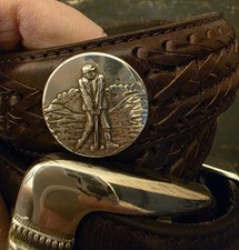ONYX by Brighton Silver Black Braided Leather Men's Golf Belt Size 42