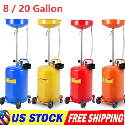  8/20 Gal Waste Oil Drain Tank Air Operated Fluid Change Disposal Container
