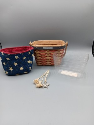 Longaberger 2001 Hostess Appreciation Inaugural Basket Protector, Liner & *Charm