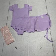 Stelle Ballet Leotard Skirt Leggings Set Girls XS Purple Pink Dancewear Outfit