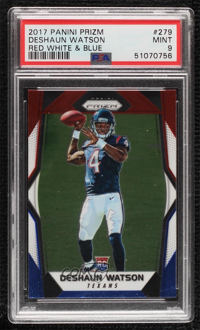 2017 Panini Prizm Rookies Red White & Blue Deshaun Watson #279 PSA 9 MINT 1lc0