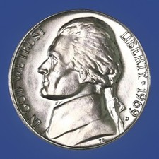 1969-D Jefferson Nickel GEM BU UNC From Original Roll Fast S&H W/Tracking