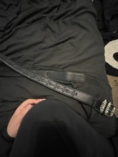 Chrome Hearts Style Black Leather Cross Belt 110cm