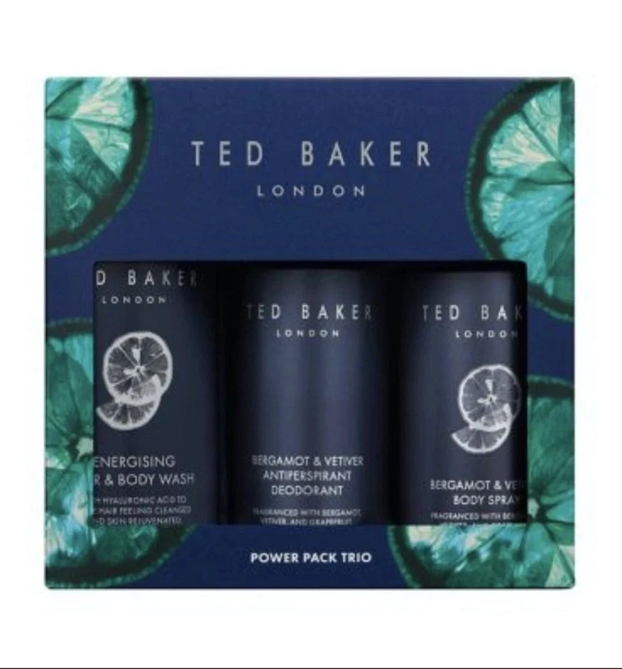 Ted Baker Power Pack Trio Body Spray Wash Deodorant Herren Weihnachten Geschenkset