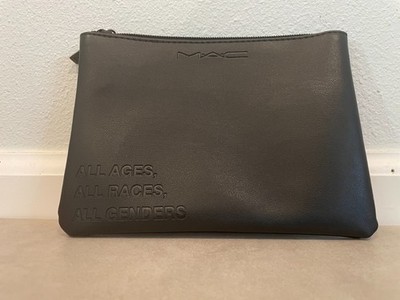 Lot of 5 M.A.C. Cosmetics Black Leather Make Up Bag