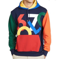 Polo Ralph Lauren Classic Hoodie Colorblock 67 Mens L Sweatshirt, NWOT