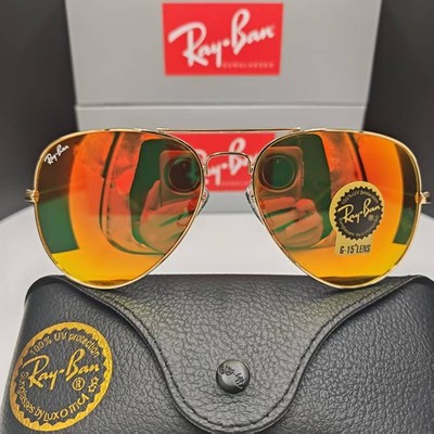 New Ray-Ban RB3026 Aviator Sunglasses 138mm Gold Frame 62mm Gold Lens G15
