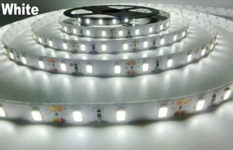 5M 5630 Pure White SMD LED Strip Light 12V DC Wired Reel Kitchen Cabinet Vehicle - Image 3 of 4