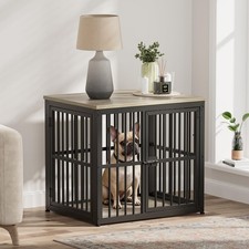 27'' Dog Crate Furniture with 3 Doors,Wooden Crate End Table Heavy Duty Indoo...